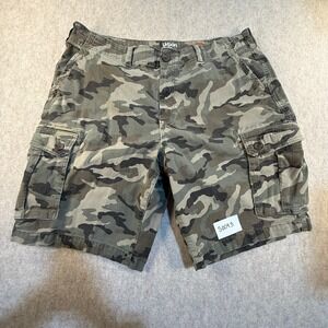 Urban Pipeline Mens SuperFlex Camo Cargo Shorts Green Camouflage Size 40 S0093